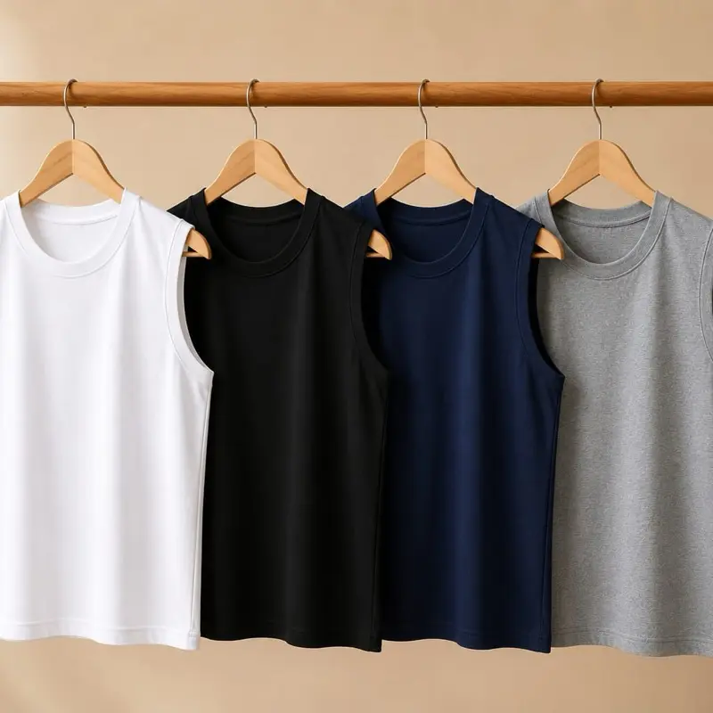 Promo!!! 2 pcs yukensi pria katun/ Tanktop pria gym dalaman pria pres body multi warna Atasan Kaos Oblong Hitam Katun Putih Singlet Fit