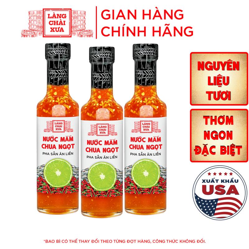   Combo 3 chai  Nước mắm chua ngọt cao cấp Làng Chài Xưa nguyên liệu tươi thơm ngon đặc biệt pha sẵn từ chanh tỏi ớt vị đậm đà Nước Sốt Gia Vị 