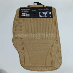 Karpet Mobil Karet Universal Skeleton 2 atau 3 Baris Hitam & Beige