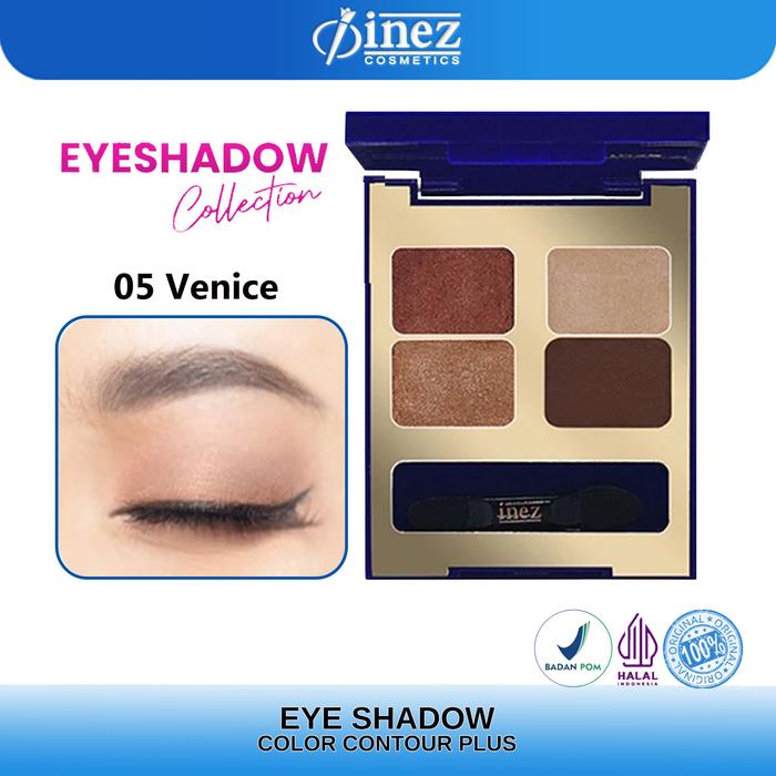 Gambar INEZ Eyeshadow Collection Venice 05 Eye Shadow Palette Mata 4 Warna Natural dengan UV Protection & Shimmer Finish dari INEZ Official Store Kota Palembang Tokopedia