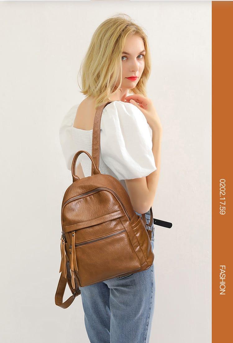 Product Introduction of Tas Ransel Bandoeng ID Kekinian Kulit Premium Fashion 2025 - Wanita sekolah Dewasa Backpack 7