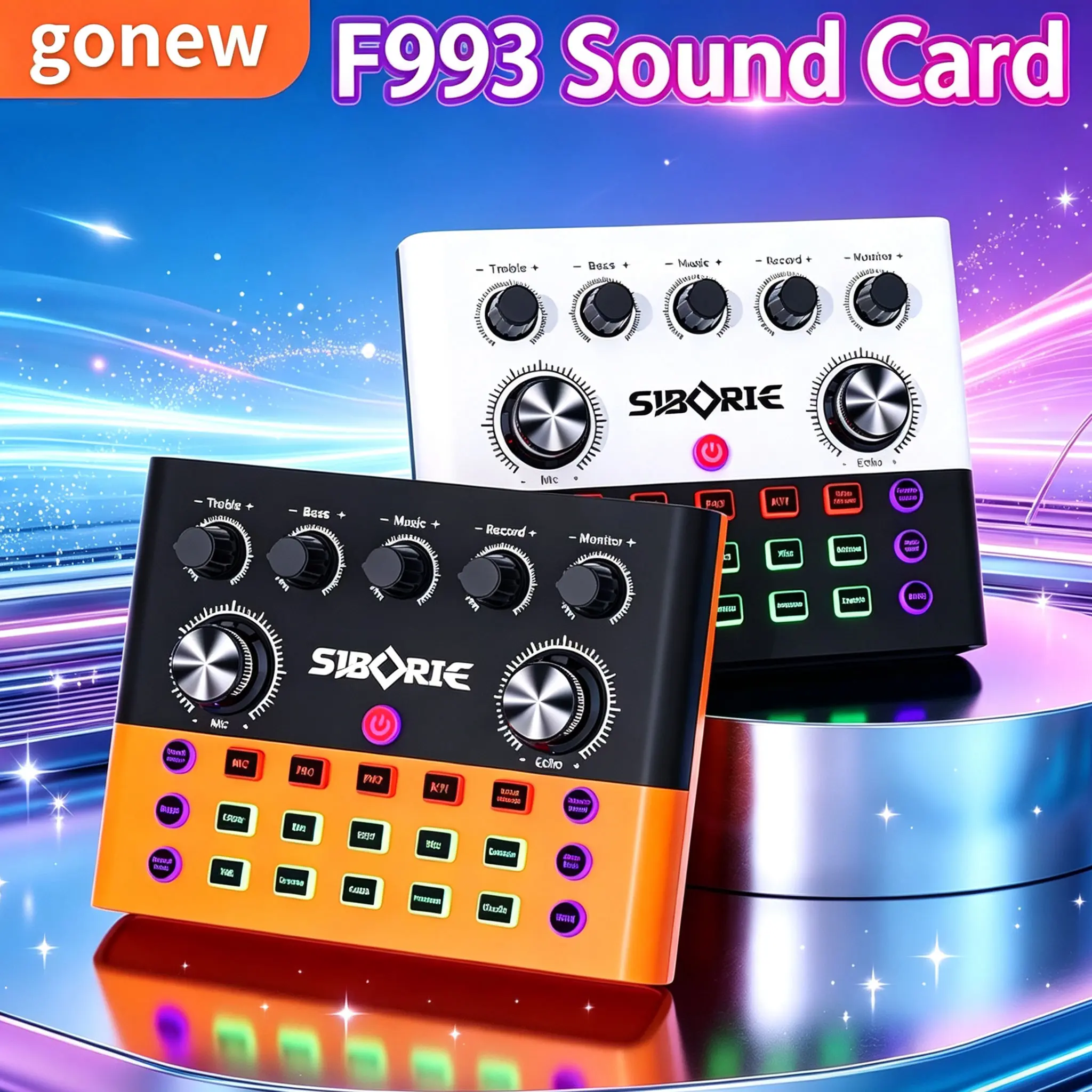 Gonew F993 Soundcard Mixer Bluetooth Sound Card for Streaming Media Siap cod Pengiriman cepat