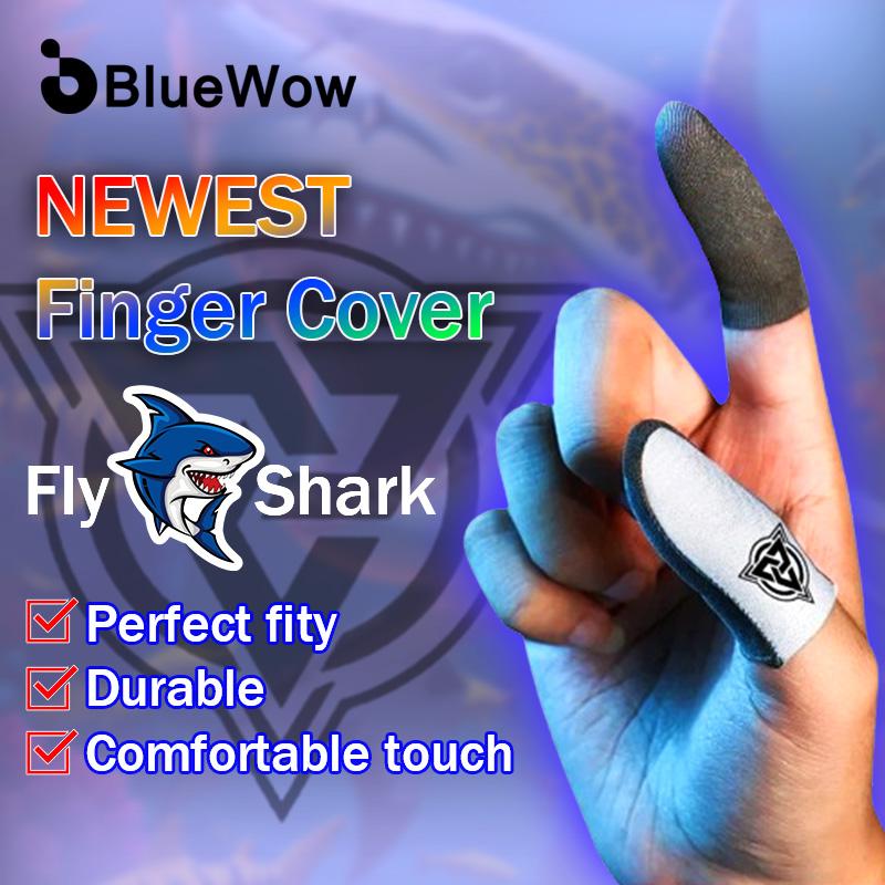 Bọc Ngón Tay, BlueWow, Chất Liệu Sợi Màu Bạc, Thoáng Khí, Tay Cầm Chơi Game, Tay Áo Đầu Ngón Tay, Thích Hợp Cho PUBG Và Chơi Game Màn Hình Cảm Ứng, Găng Tay Ngón Tay Cái, Thiết Kế Hình Cá Mập Bay