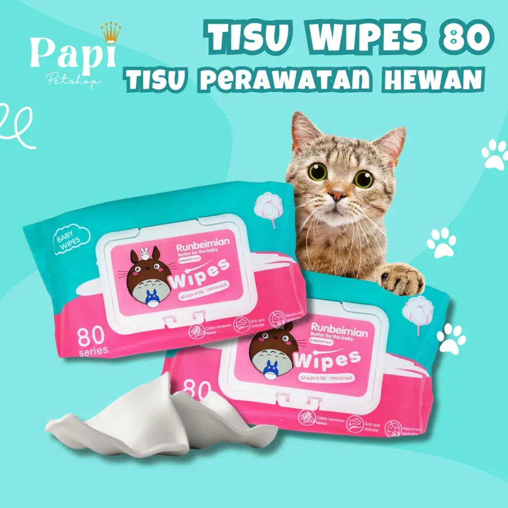 Tissue Basah Kucing Anjing Tisu Kucing Tissue Kucing Tsu Pet Anabul Tisu Basah Kucing Grooming Hewan
