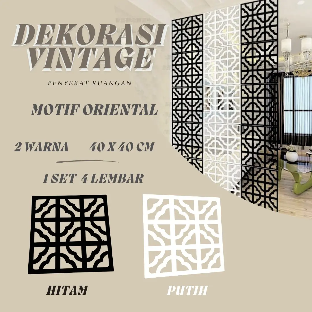 DEKORASI SEKAT RUANGAN DEKOR KAMAR MOTIF ORIENTAL SDO 99 Plastik