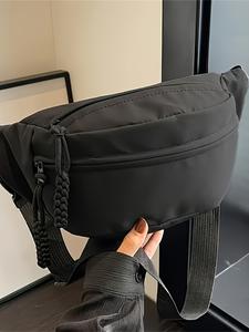 Bolsa cruzada de gran capacidad, Cangurera de nylon ligera y plegable, Correa ajustable, Ideal para deportes y uso casual