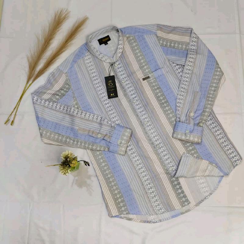 KEMKO (KEMEJA/KOKO) MOTIF T-RISET TERBARU, TANGAN PANJANG, KERAH SANGHAI 1