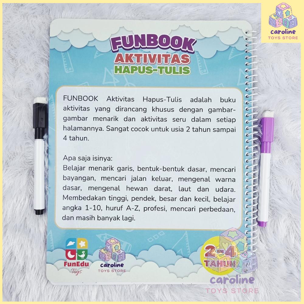 Buku Aktivitas FUNBOOK Aktivitas Hapus Tulis Paud Pra TK 2 3 4 Tahun Gratis Spidol