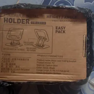 Dudukan Tablet dan Ponsel Logam Putar 360 Derajat, Dudukan iPad Lipat dan Dapat Disesuaikan