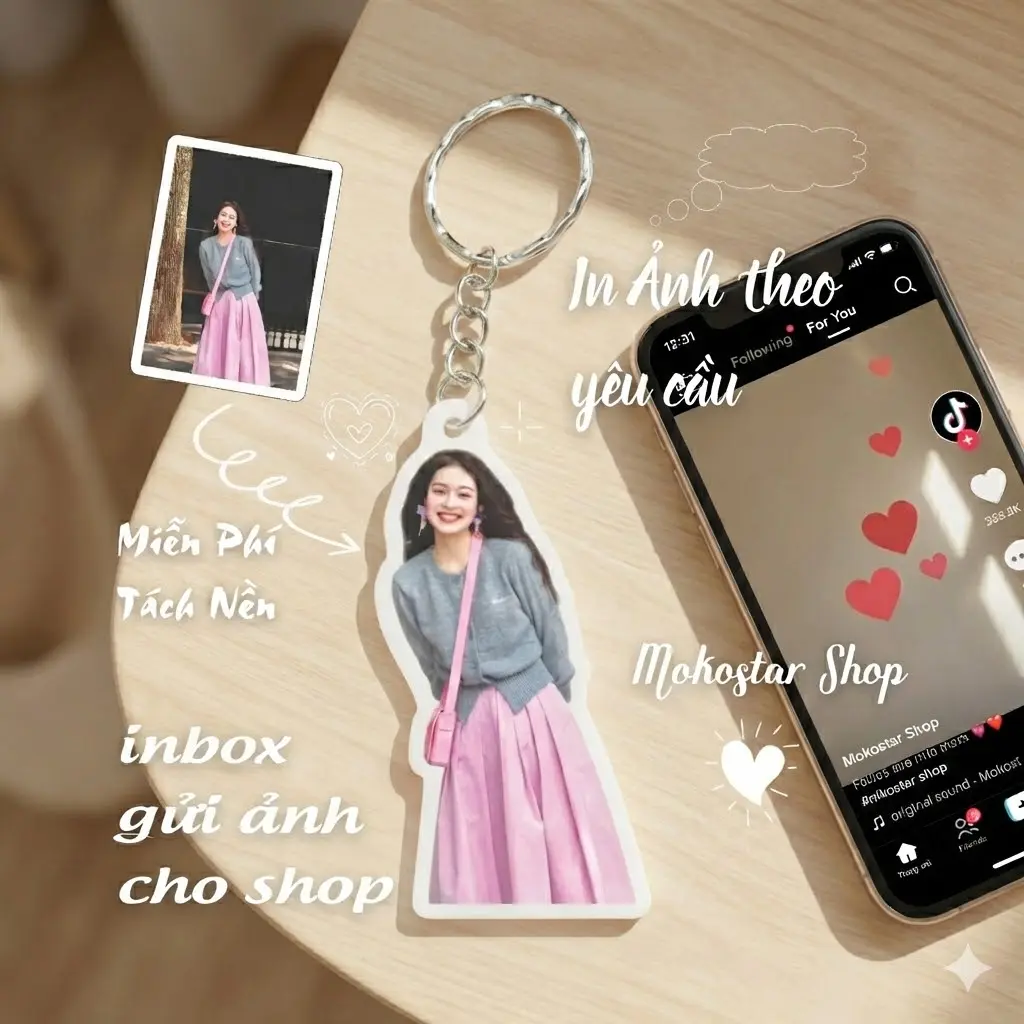 Móc Khóa In Ảnh Theo Yêu Cầu Mica Sáng Bóng Siêu Bền Kích Thước 10cm Dày 4mm Phù Hợp Quà Tặng Sinh Nhật & Team