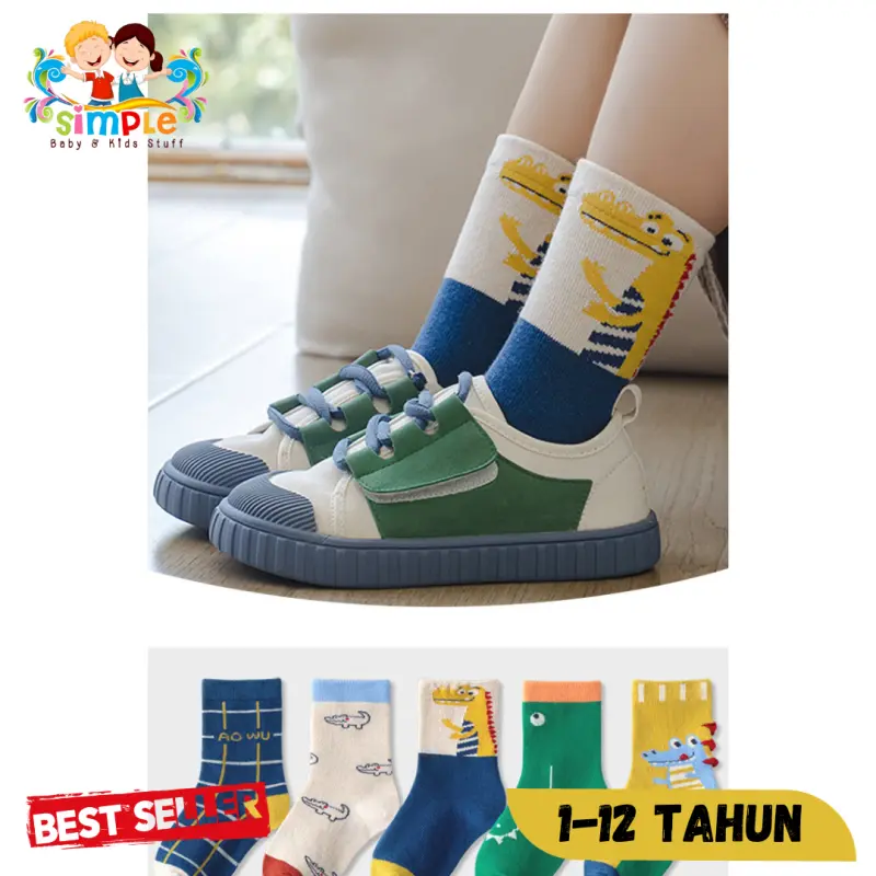 Kaos Kaki Anak Laki - Laki Import Set Isi 5 Motif Lucu Baru #3 Size 1-12 Tahun 0