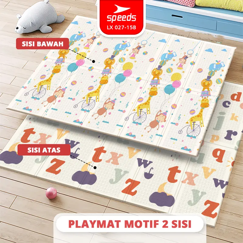 SPEEDS Playmate Anak 180x200 Tebal  8-10mm Karpet Playmate Bayi Tikar Lipat Bayi Bahan Foam XPE SNI 027-15 [ Motif B ] 6