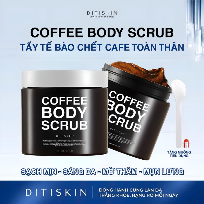 Coffee Body Scrub Tẩy Tế Bào Chết Cà Phê Toàn Thân Hỗ Trợ Dưỡng Da Mềm Mịn Sạch Sâu Giảm Thâm Mụn Lưng HANDMADE BY DITISKIN