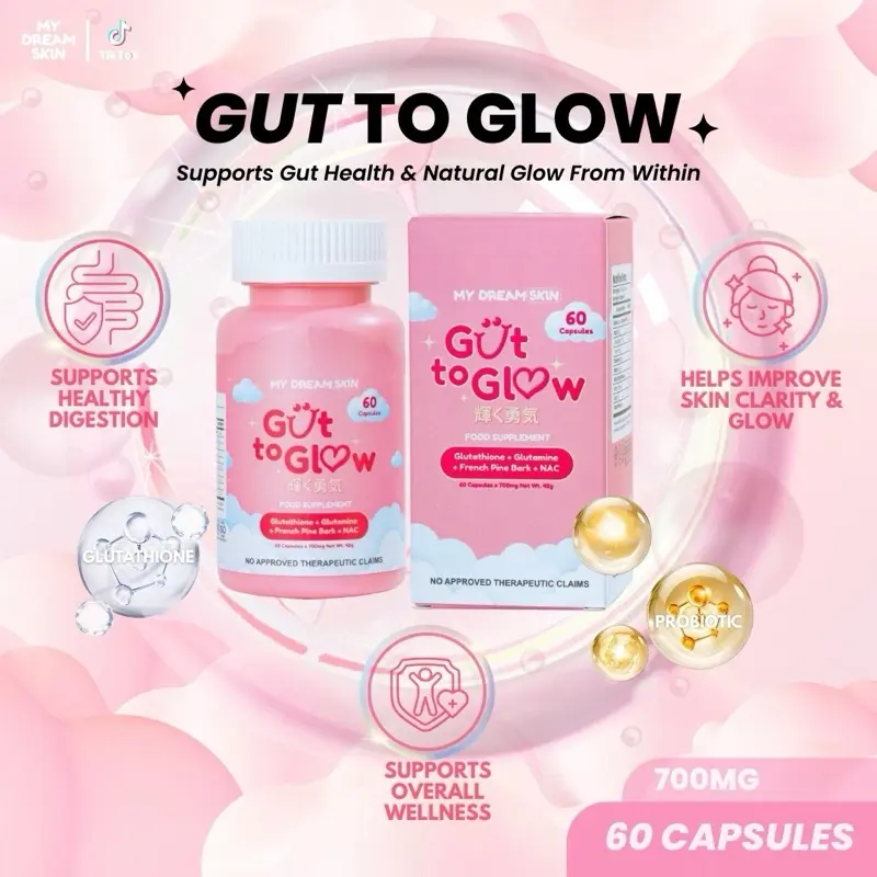 glutathione with probiotics CYMBIOTIKA Liposomal Glutathione, PQQ & Lactoferrin + Cymbiotika Gut to Glow | Glutathione