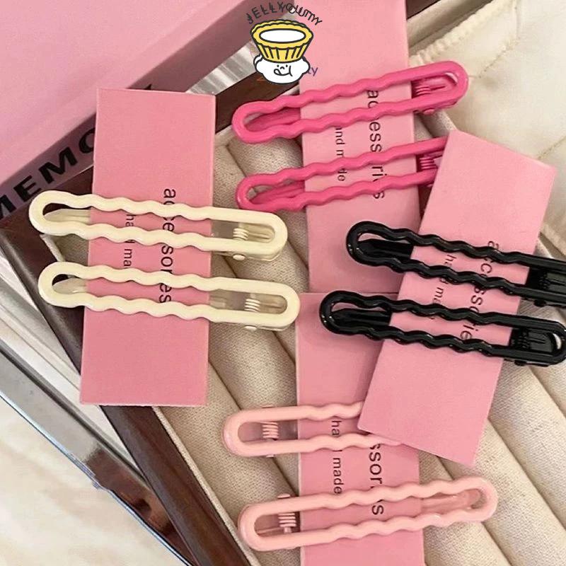  1 Kẹp Tóc Bằng Kim Loại Màu Kẹo Dễ Thương Có Mái Lượn Sóng Phong Cách Hàn Quốc Dành Cho Bạn Nữ 