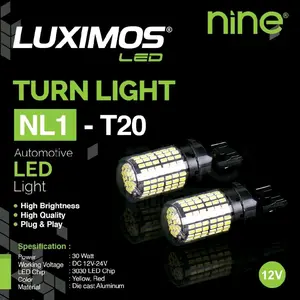 Bohlam LED Sen Sein Dajjal Kuning Super Bright Luximos NINE NL1 T20 Tancep 1 Lampu