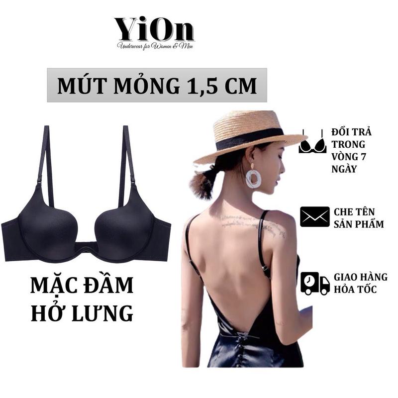 Áo lót mặc váy đầm hở lưng AU02 Bra Nữ khoét sâu có gọng Yion Underwear