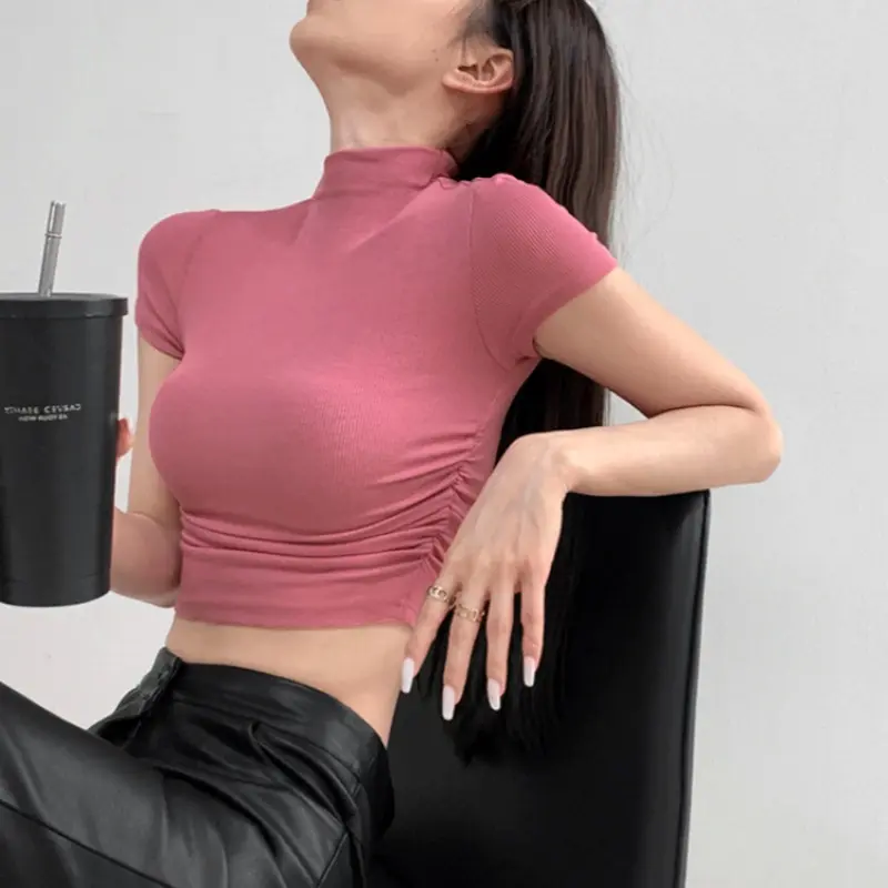 ngắn tay áo yoga áo thun dễ thương sexy tập thể dục hottie thể thao phòng tập thể dục aerobic Tập Aerobic Top Sport