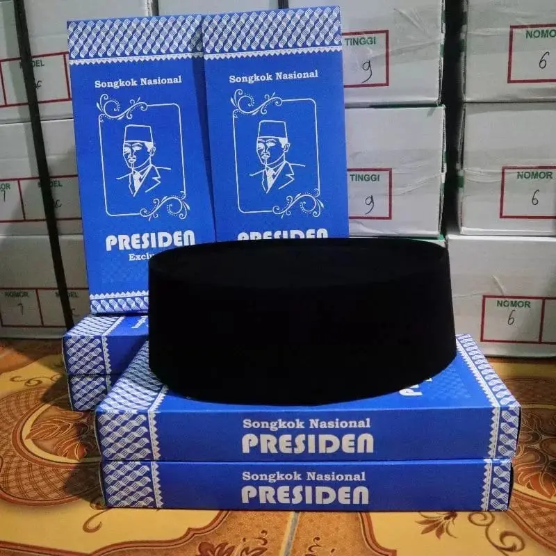 (COD) Peci Songkok Hitam Motif Batik Merk Khaibar Kopiah Peci Anak Laki-Laki Dan Dewasa/ Songkok Dewasa Peci Presiden 2