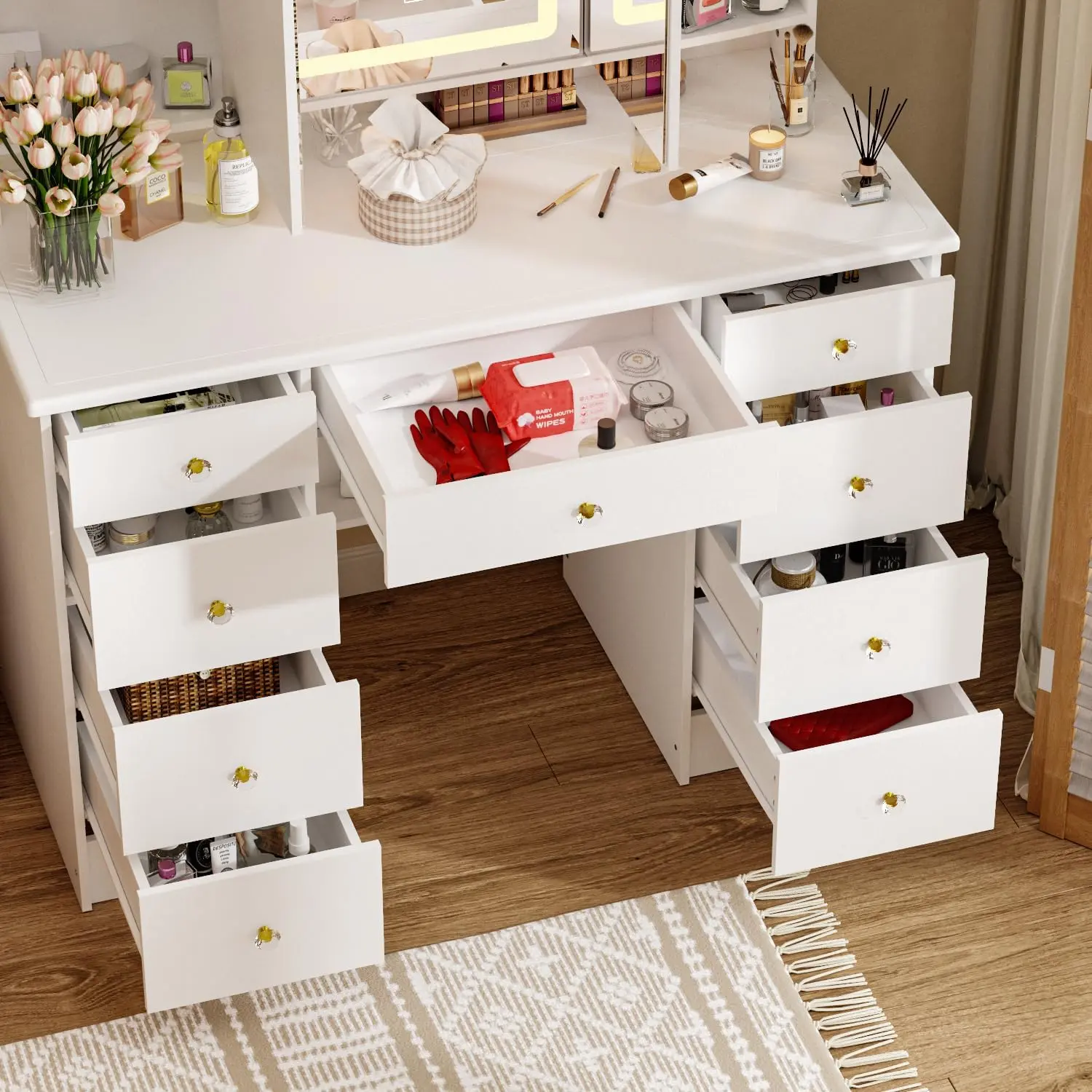 ☆ぷくこぷ様専用☆大塚家具 天然木 ドレッサー 三面鏡 鏡台 エフ