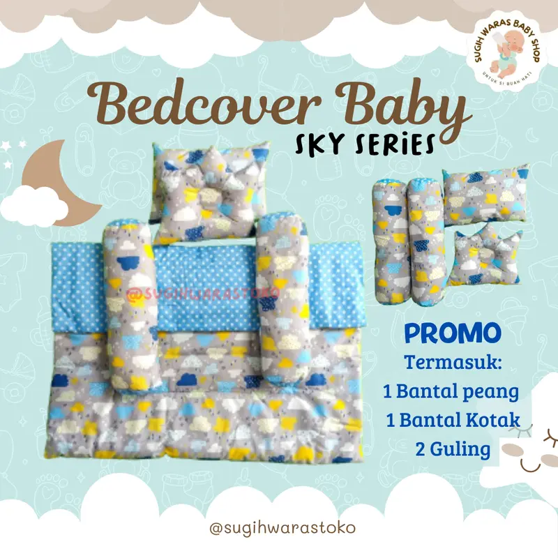 [BEDCOVER BAYI] Bedcover Bayi Lembut Motif Karakter Set Kado Baby + PROMO termasuk BANTAL GULING 1