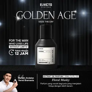 ELVICTO GOLDEN AGE PARFUM 35ML | Parfum Pria Tahan Lama 12 Jam