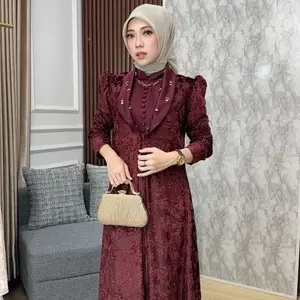 Bellalunabutik -Hafiza Dress Outer Free Inner Wanita Terbaru 2026 Bahan Premium Ukuran M-XL Kode Baju Hafiza Dress
