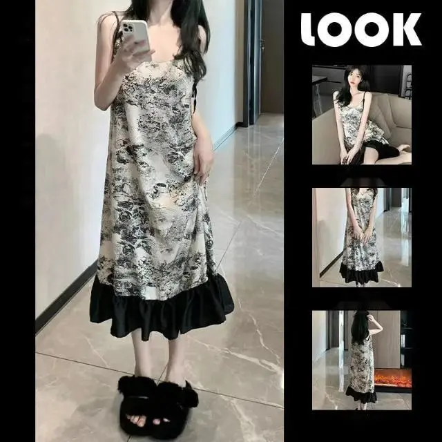 Váy Ngủ Nữ, Thời Trang Thường Ngày Mới, Mỏng, Giải Trí, Trượt Trên, Gợi Cảm, Mùa Hè