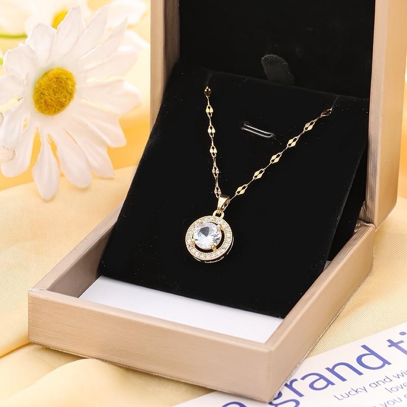 Vòng cổ hình tròn titan Phong Cách Hàn Quốc cho nữ Mino accessory Women Hoa Tai Mũ Khuyên Tai