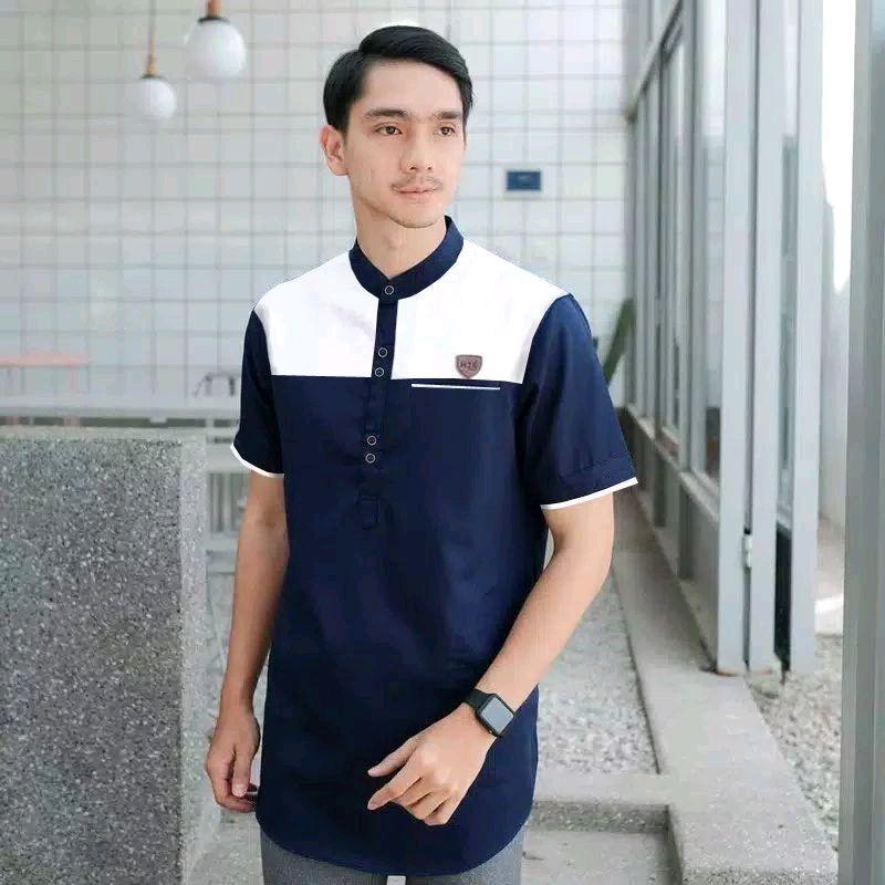 Koko Qurta Dewasa Lengan Pendek, Kurta Muslim Rama Virall, Bahan Katun Mudah Menyerap Keringat, Jahitan Rapih Istimewa 2