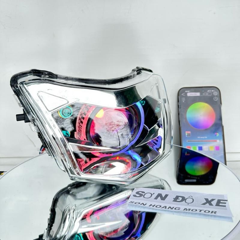 Bi Cầu Wave Độ Sẵn Bi F11 + E11+ M10 Mắt Quỷ App + 3D App Công Xuất 60W 70W Lắp Wave 50-100-110 Bảo Hành 12 Tháng Tặng Kèm Dây Nguồn Bi Đèn Pha lắp xe máy