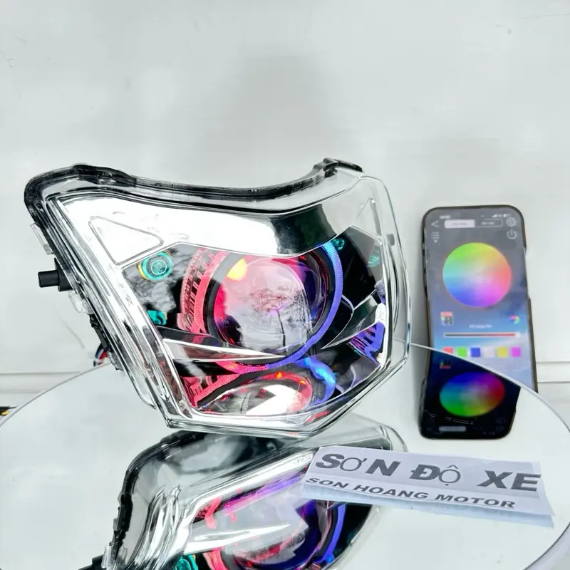 Bi Cầu Wave Độ Sẵn Bi F11 + E11+ M10 Mắt Quỷ App + 3D App Công Xuất 60W 70W Lắp Wave 50-100-110 Bảo Hành 12 Tháng ( Tặng Kèm Dây Nguồn Bi ) Đèn Pha lắp xe máy 0