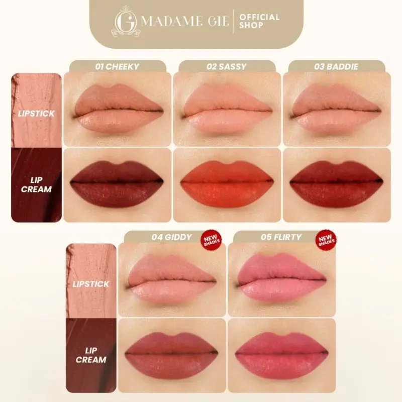 Madame Gie Charmseeker Lipstick dan Lipcream 2in1 Ombre Lipstik 2