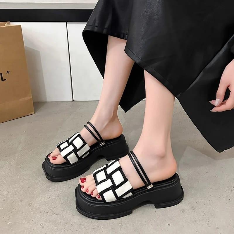 Product Introduction of Sandal Wedges Wanita Korea Selop Tali Anyam  Shoes Cewek 2