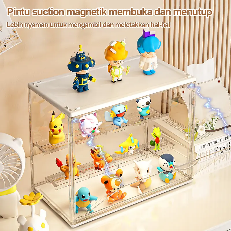Action Figure Box Display BoxFull Acrylic Pop Mart Blind Box Toy Mainan Penyimpanan kotak  penyimpanan box  30×30×30cm tepak  sepatu buku ruang kerja blen  box labubu box  kotak  penyimpanan rok 20 batang kotak  penyimpanan charger hp kotak  sepatu 4