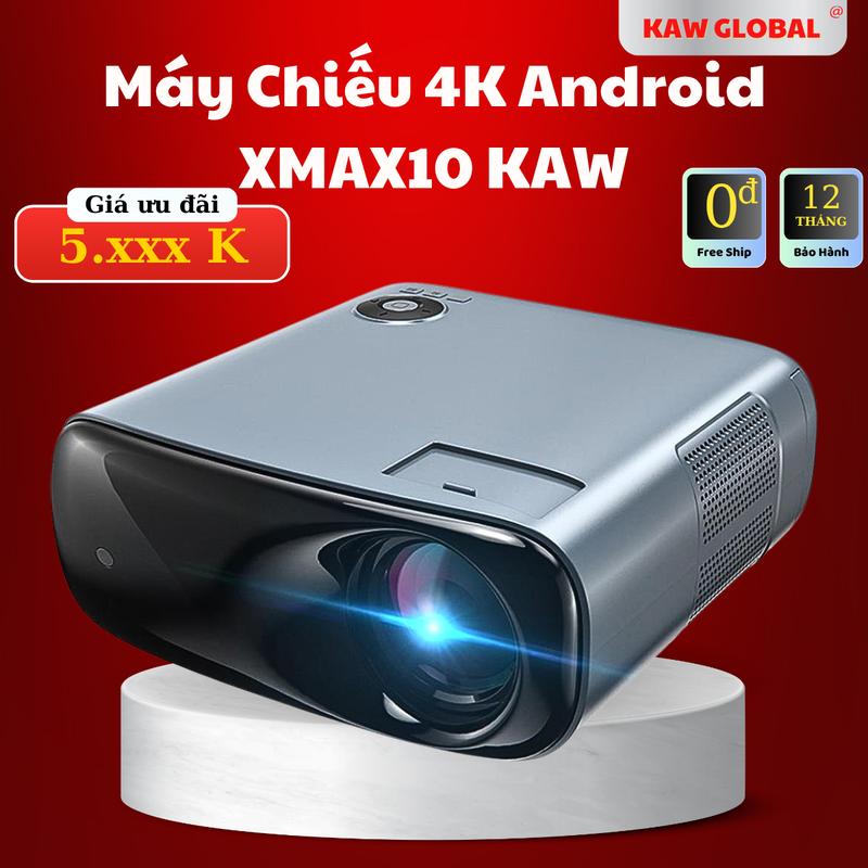 Máy Chiếu 4K Androi KAW XMAX10 Chiếu Siêu Nét, Xem Phim Giải Trí, Dạy Học, Văn Phòng, Bóng Đá Đa Năng Projector Bluetooth mini