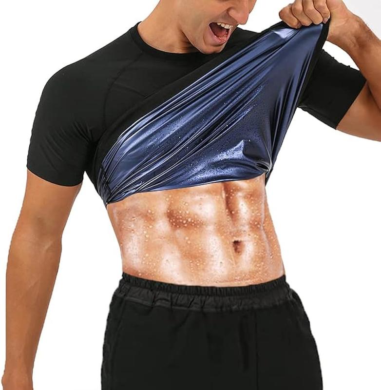 Áo Sấy Sauna, Dành Cho Nam Giới, Bộ Đồ Mồ Hôi, Áo Phông Nén ngắn Tay Áo, Quần Định Hình Cơ Thể, Thích Hợp Cho Tập Luyện, Thể Thao Và Tập Thể Dục, Áo Nịt Ngực Định Hình
