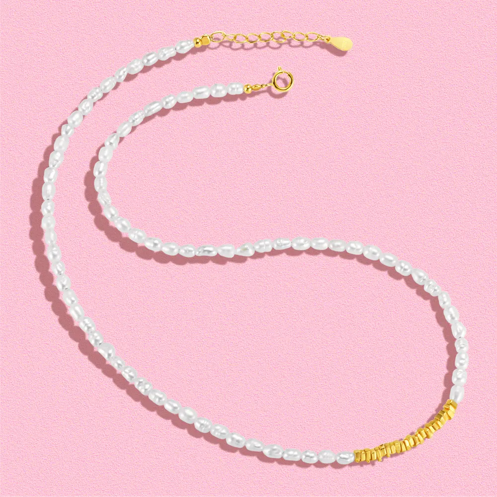 S925 sterling silver bracelets and necklaces adorned with natural pearls