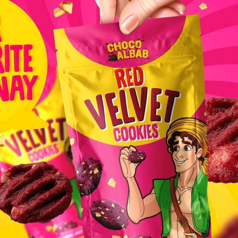 Choco Albab Trio Cookies | Flavoured Snack | Red Velvet, Dark Chocolate & Famous Mocha | Butter Cookies With Almond Nibs | SG Ready Stock | Great for dips | Crushed Ice Blended Toppings | Kuih Raya cookie 8