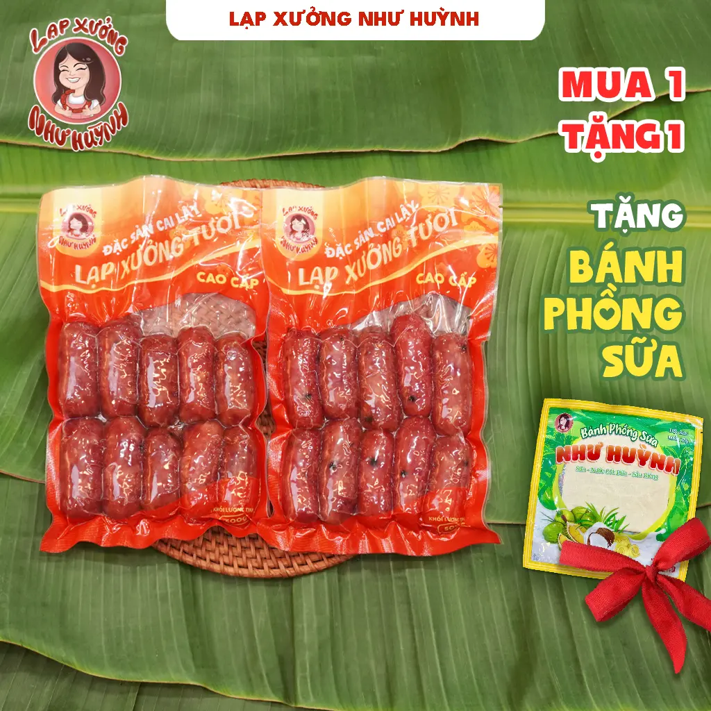 1 Kg Lạp Xưởng Tươi Heo Cao Cấp + Đặc Sản Cai Lậy - Tiền Giang + Vị Mặn Ngọt + 1 Kg Tầm 15 - 24 Chiếc, Food.