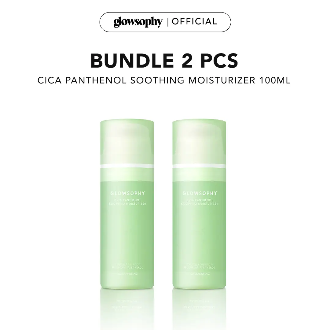 Glowsophy Bundle 2 Pcs CICA Centella Soothing Moisturizer Calming Redness Mugwort Gel Day and Night Skincare 100 ml
