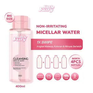 LITTLE FAIRY Fresh Glow Purifying Micellar Cleansing Water Pink Skin Care 400ml (Pembersih Wajah & Make up Untuk Kulit Sensitif & Swipe and Fresh)