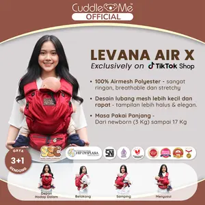[Limited] Levana Air X Carrier Cuddleme Gendongan Bayi SSC Airmesh Nyaman Newborn 3+1 Posisi [only on TikTok Shop Official]