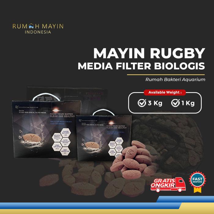 Gambar Mayin Rugby media filter rumah bakteri aquarium ikan - 1kg dari Rumah Mayin Kota Administrasi Jakarta Barat Tokopedia