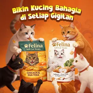 Makanan kucing berkualitas tinggi dengan nutrisi lengkap untuk menjaga kesehatan dan kebahagiaan kucing kesayangan Anda. Diperkaya dengan protein, vitamin, dan mineral penting untuk mendukung pertumbuhan, menjaga bulu tetap halus