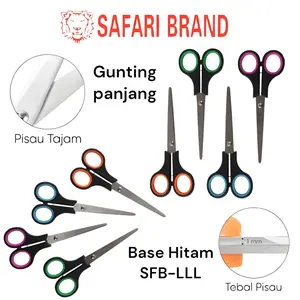 (1 pcs) Gunting Panjang Kertas Dapur Serbaguna Stainless Steel Kuat gagang Plastik tebal Hitam Kitchenware