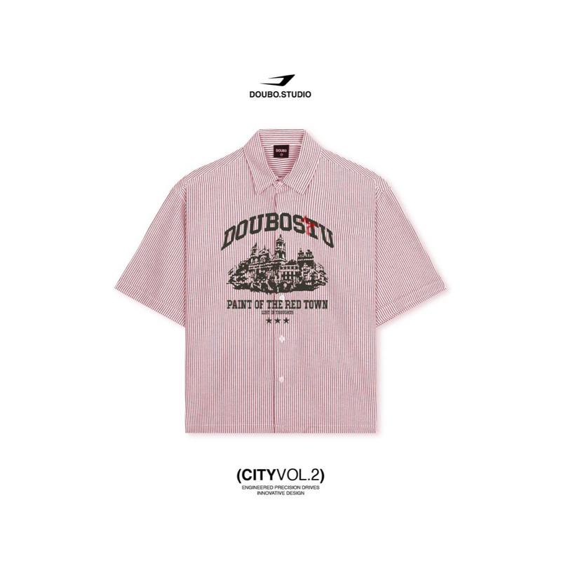 Áo Sơ Mi Boxy Tay Ngắn Doubo Town oxford cotton premium