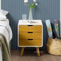 Gambar IFURNHOLIC Euro Oak Night Stand | Lemari Samping Tempat Tidur | Meja Nakas Samping Kasur | Meja Nakas Aesthetic - Ivory-Brown, Standar dari iFurnholic Furniture Store Kab. Sidoarjo 3 Tokopedia