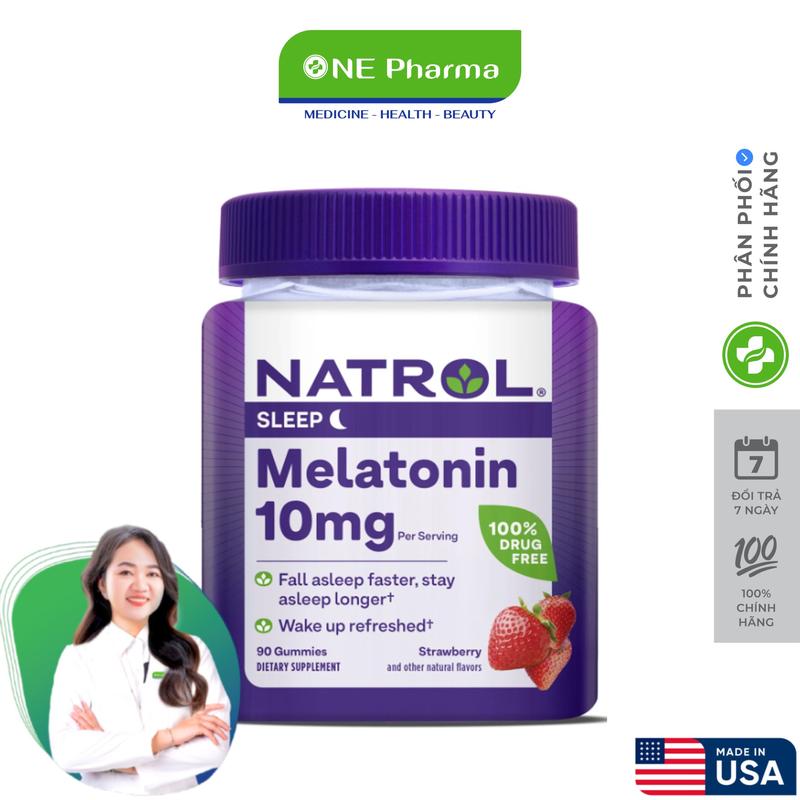  Kẹo dẻo giúp ngủ ngon Natrol Gummies Melatonin 10mg 90 viên 