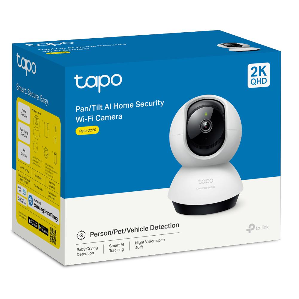 TP-LINK Kamera CCTV Indoor 2K QHD Google Home Alexa AI Detection Alarm - Tapo C220